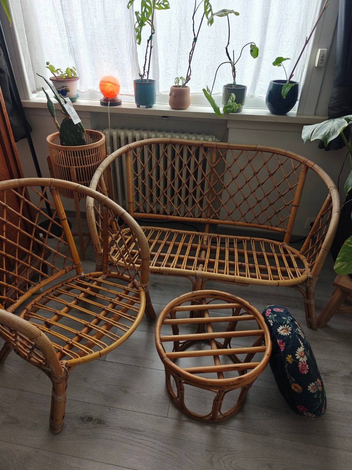 Vintage rotan set, Ophalen, Gebruikt, Riet of Rotan
