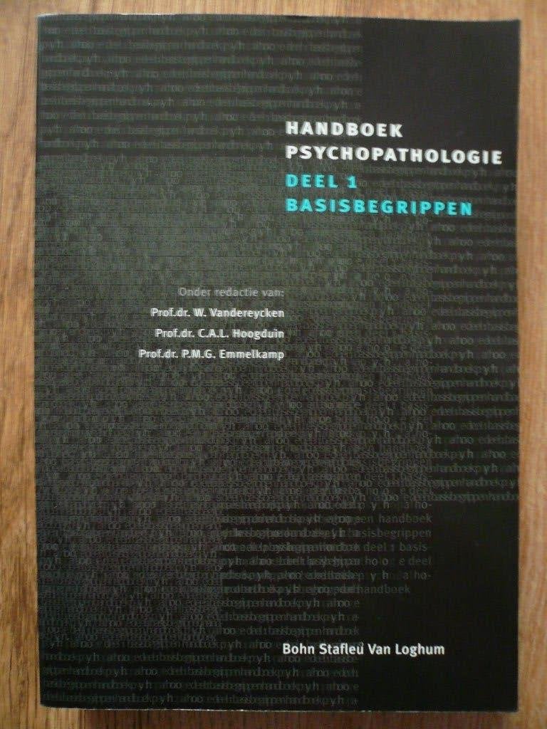 Handboek psychopathologie deel 1 basisbegrippen, Klinische psychologie, Ophalen of Verzenden, Zo goed als nieuw, W. Vandereycken