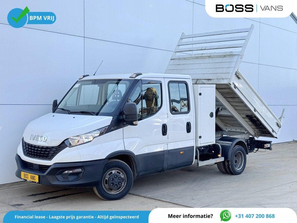 Iveco Daily 35C14 2.3 Kipper Dubbele Cabine Dubbellucht 3,5t, Auto's, 4 deurs, Gebruikt, Zwart, Iveco