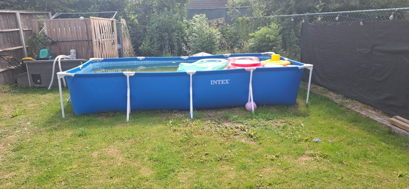 zwembad  4,5 m op 2.2m hoogte 0,84m blauw met filterpomp, Ophalen, Gebruikt, 200 tot 300 cm, 80 tot 120 cm