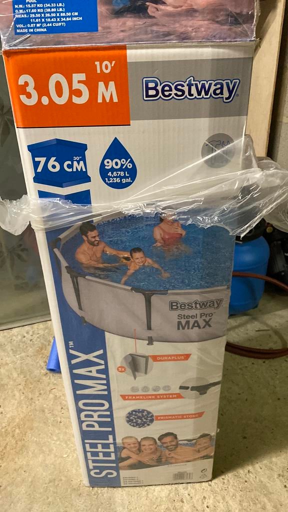 Compleet Bestway steel pro max 3m05 rond opbouwzwembad., Ophalen, Minder dan 80 cm, Rond, 300 cm of meer
