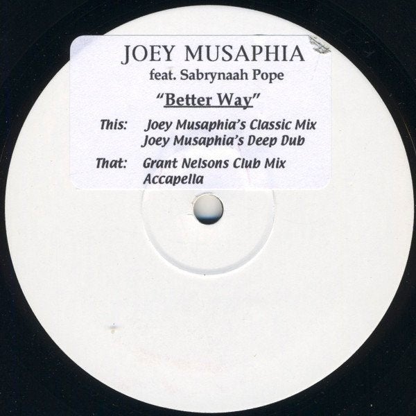 Joey Musaphia - Better Way, 12 pouces, House, Enlèvement ou Envoi, Promo