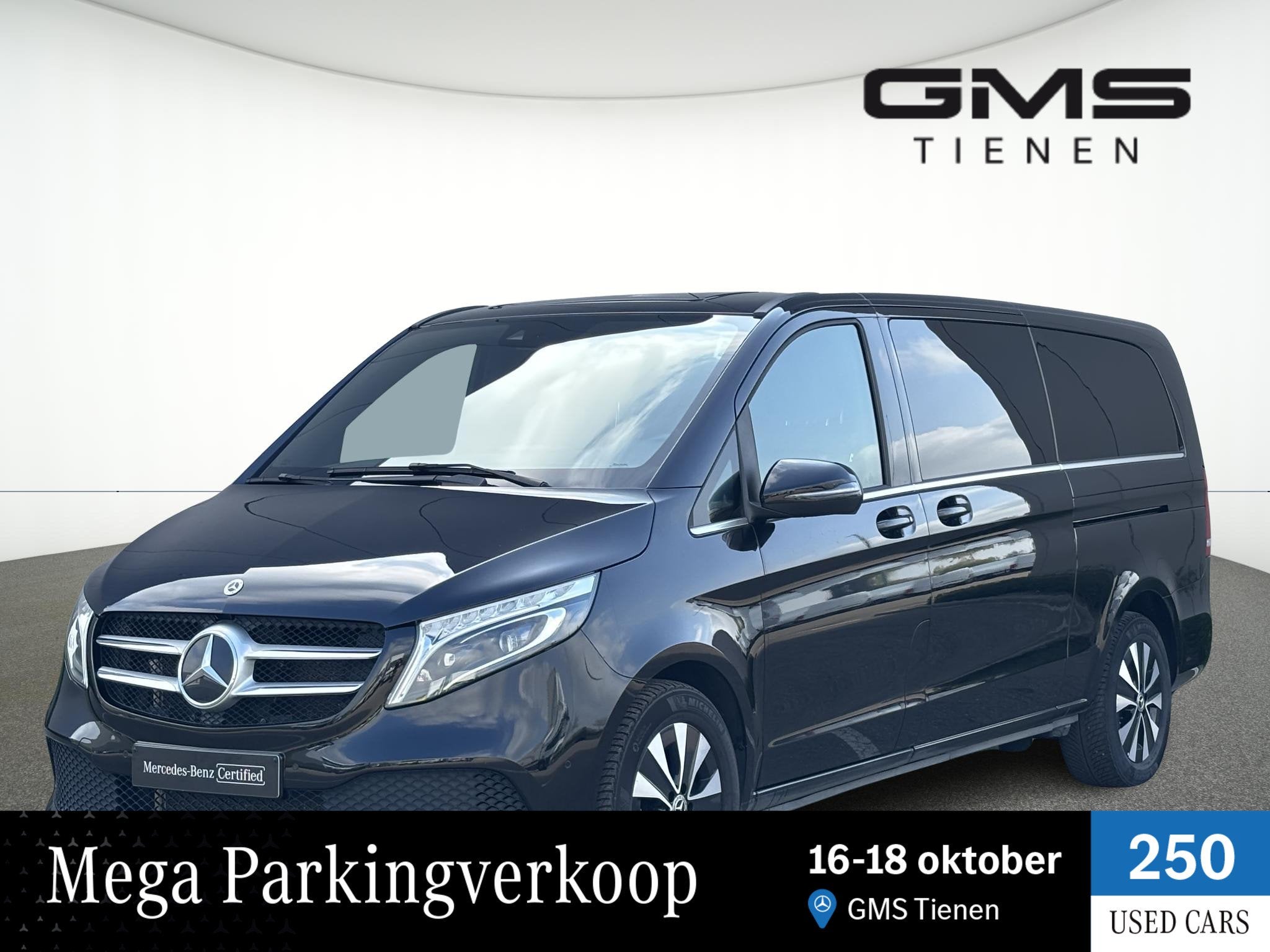 Mercedes V-klasse 300d 4-Matic L3 8 zitplaatsen, Auto's, Automaat, Gebruikt, Zwart, 237 pk