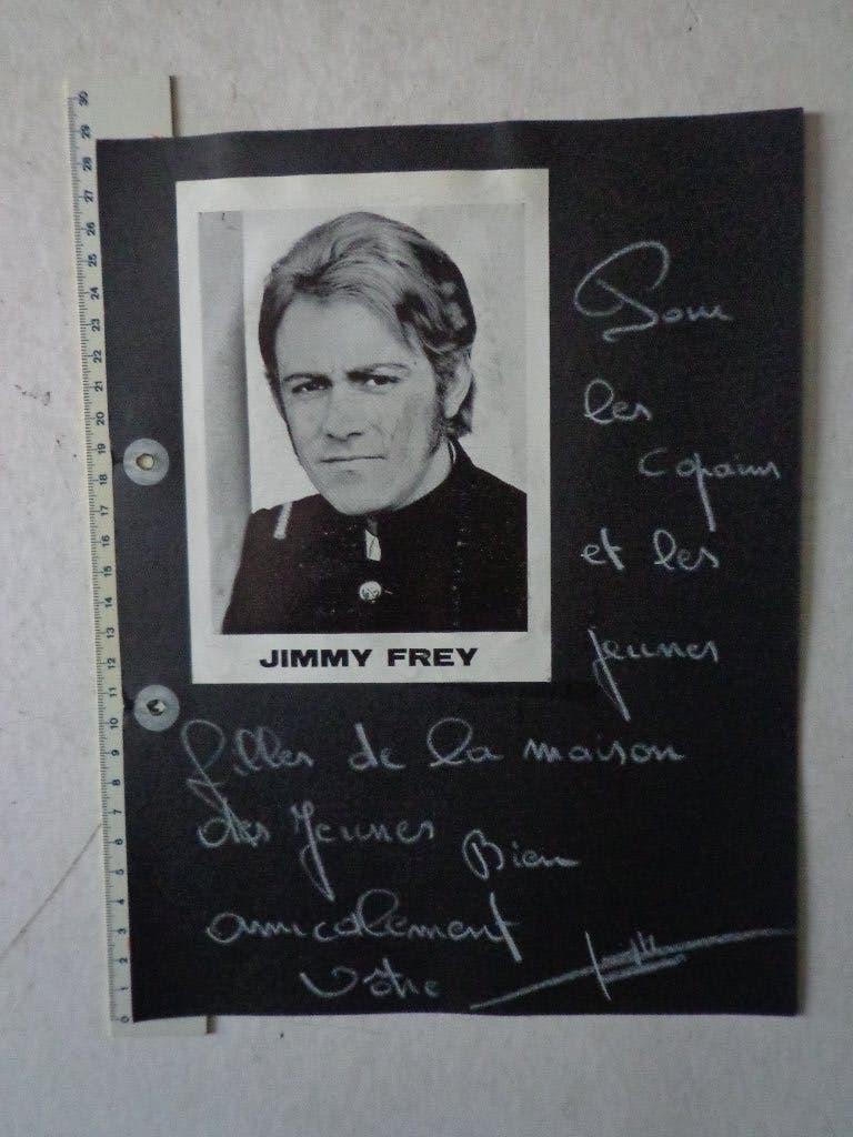 foto en handtekening van Jimmy Frey, Verzamelen, Muziek, Artiesten en Beroemdheden, Gebruikt, Foto of Kaart, Gesigneerd, Ophalen of Verzenden