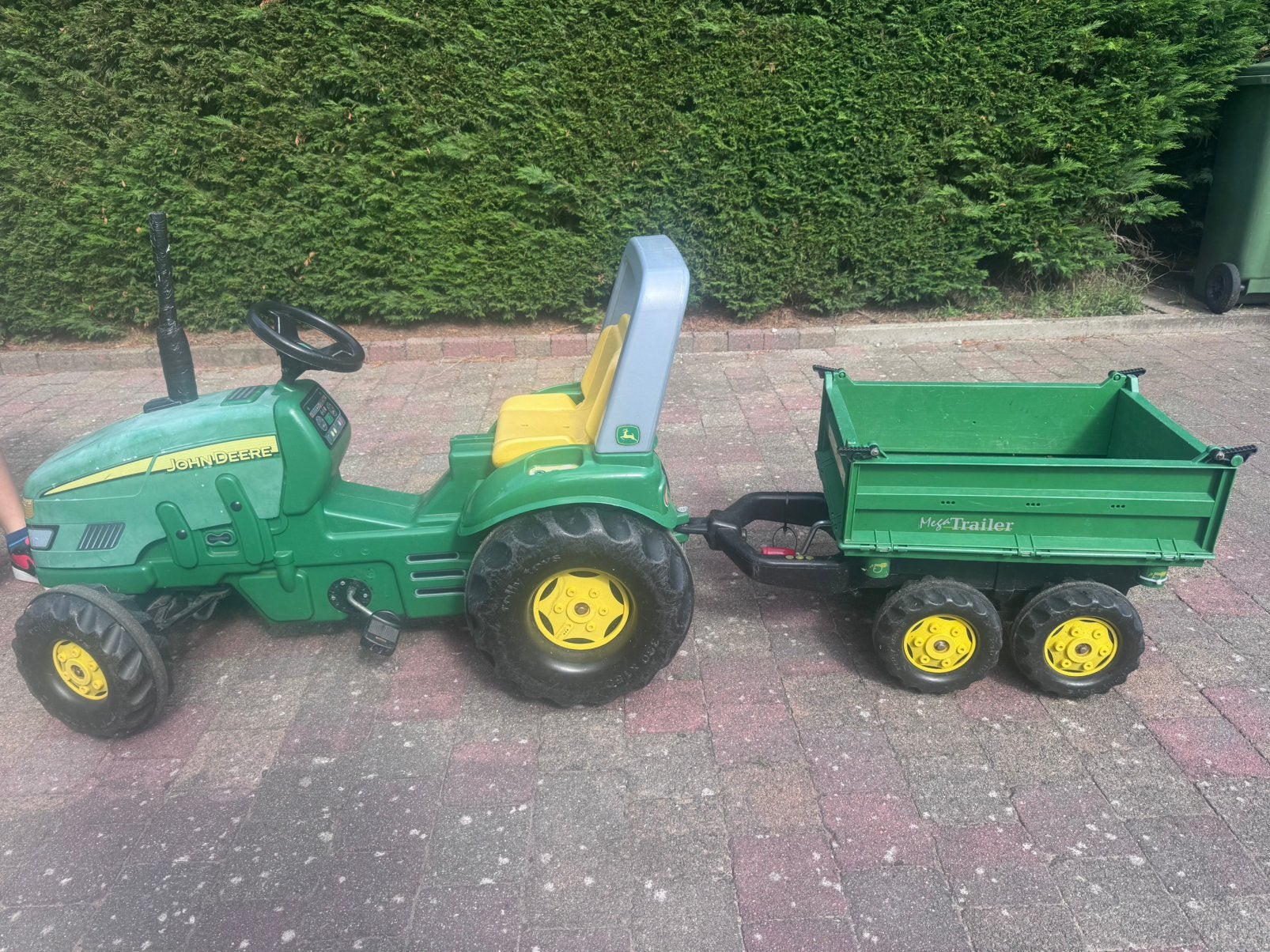 Rolly Toys John Deere traptractor met Mega Trailer kiepkar, Ophalen, Gebruikt, Overige merken, Met kar of aanhanger