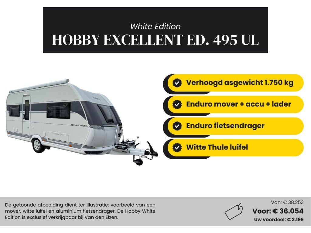 Hobby Excellent Edition 495 UL, Entreprise, Hobby, 5 à 6 mètres, Poêle