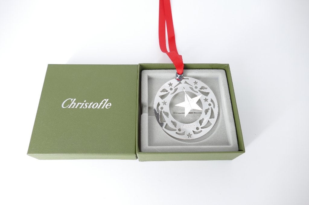 Christofle 2003 Ster Kerst ornament - in bewaardoos, Antiek en Kunst, Ophalen of Verzenden, Zilver