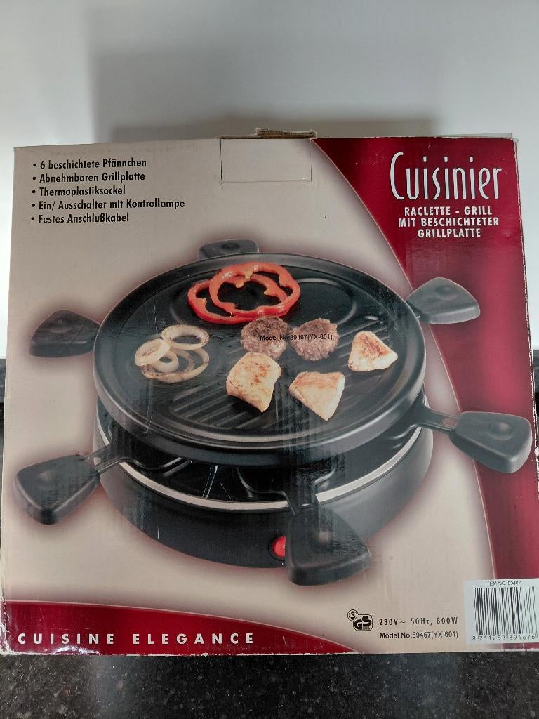 Raclette - Grill met anti-aanbaklaag Cuisinier, Ophalen of Verzenden, Zo goed als nieuw, 4 t/m 7 personen