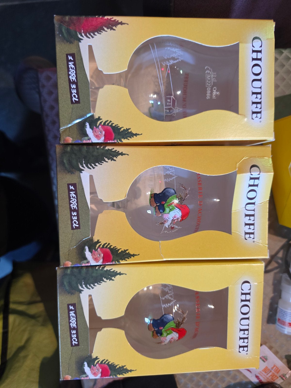 3 nieuwe chouffe glazen, Verzamelen, Ophalen of Verzenden