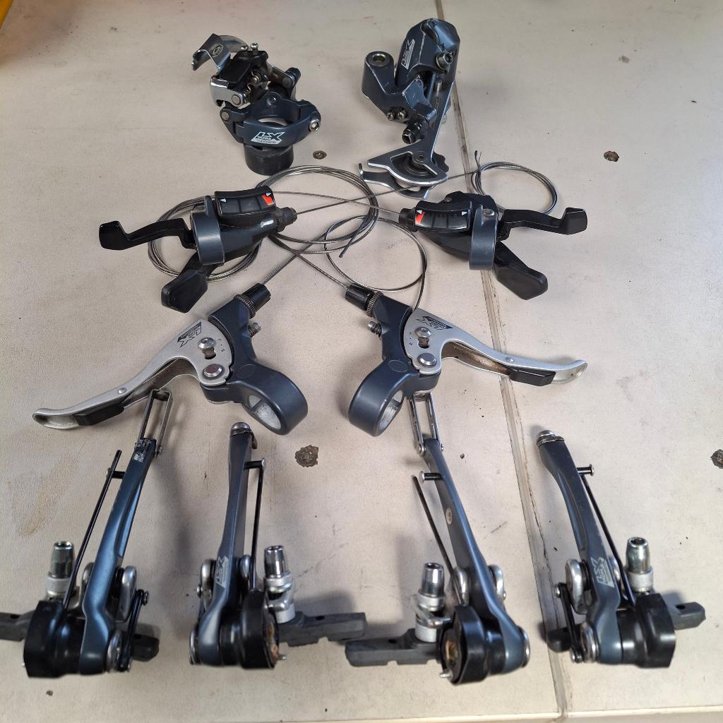 9 speed groep Shim LX, Fietsen en Brommers, Fietsonderdelen, Ophalen, Gebruikt, Aluminium, Mountainbike