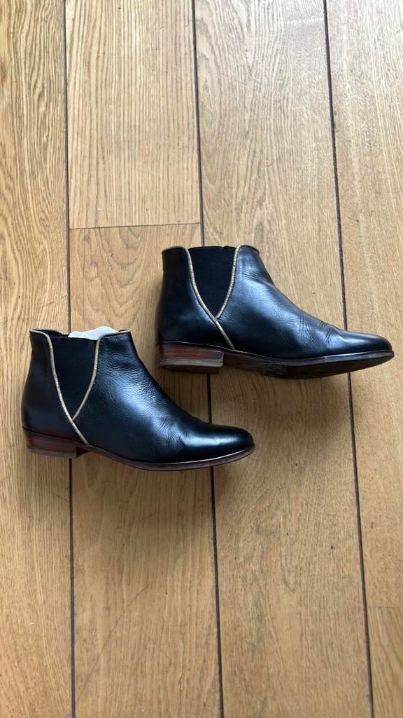 Bottines noires Bobbies 38, Ophalen, Zwart, Lage of Enkellaarzen, Zo goed als nieuw