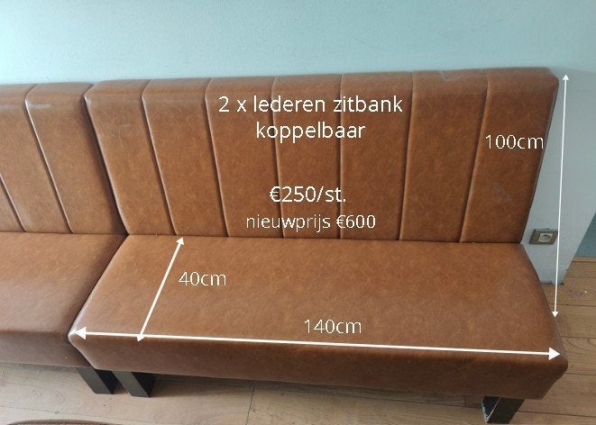 Lederen zitbank, Maison & Meubles, Canapés | Salons, Autres dimensions, Moins de 75 cm, Moins de 150 cm, Banc droit