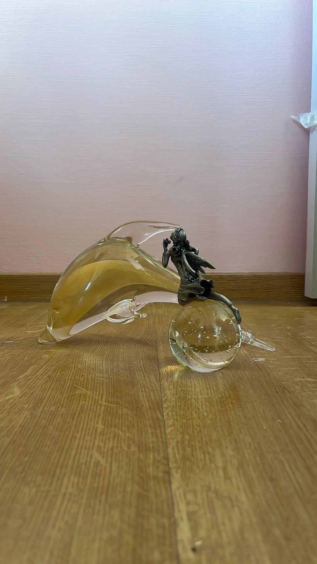 Décoration en verre, Statue, Verre, Doré, Enlèvement