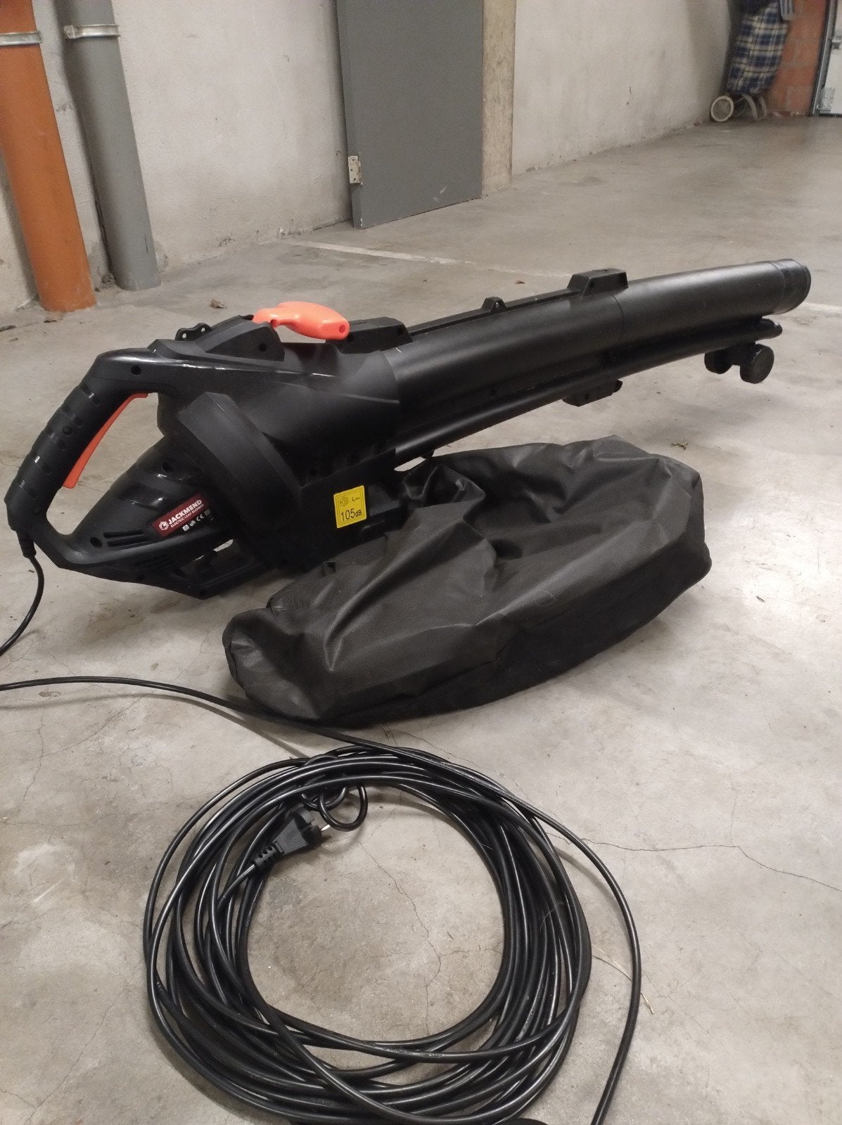 Jackmend Elektrische Bladblazer en Bladzuiger (met opvangzak, Ophalen, Gebruikt