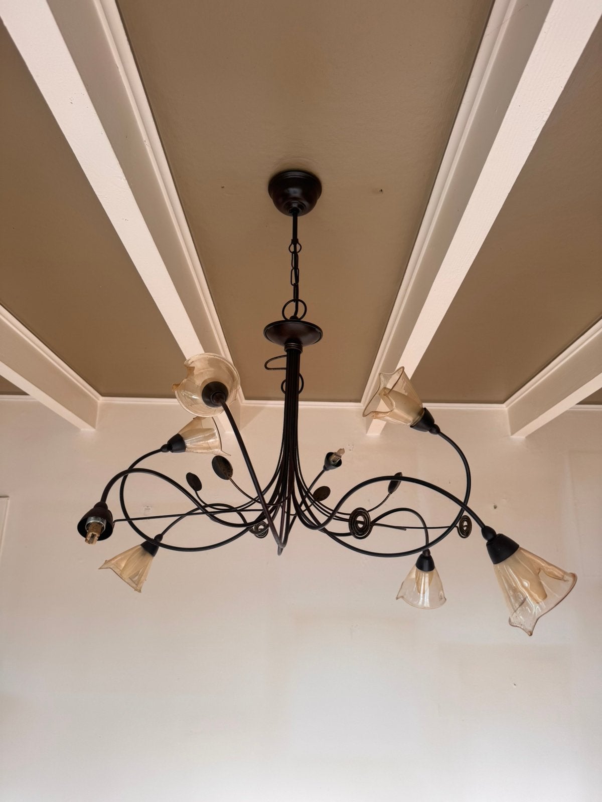 Lustre tulipes, Enlèvement, Comme neuf, Verre