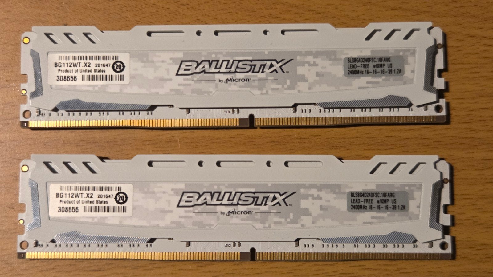 DDR4 16GB (2*8) Ballistix 2400Mhz, Informatique & Logiciels, Mémoire RAM, Enlèvement ou Envoi, DDR4, Comme neuf, Desktop