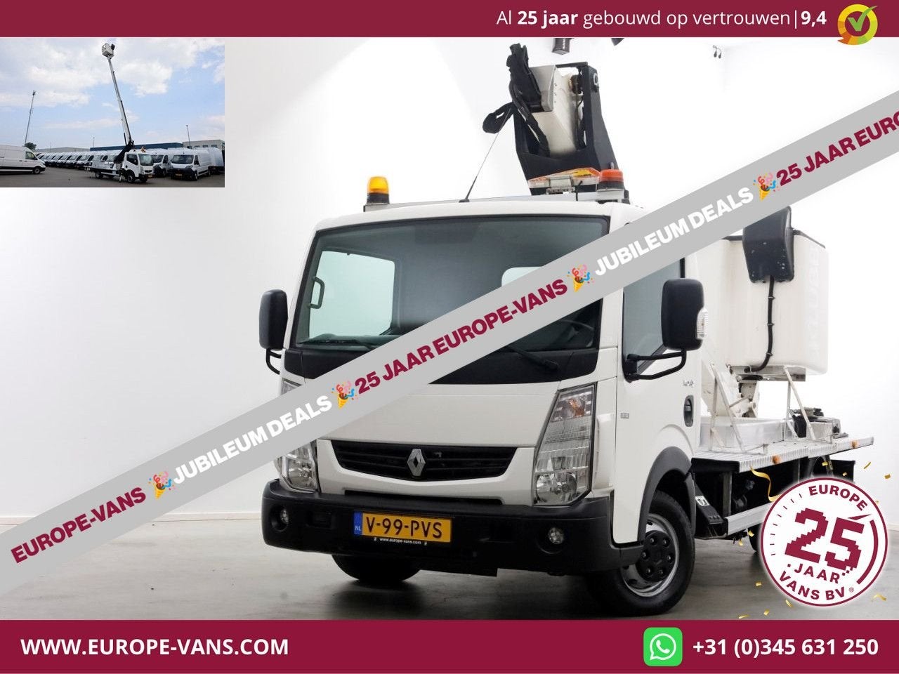 Renault Maxity 3.0 DCI 130pk E6 Hoogwerker Werkhoogte 14.5 m, Auto's, Bestelwagens en Lichte vracht, Airconditioning, Renault