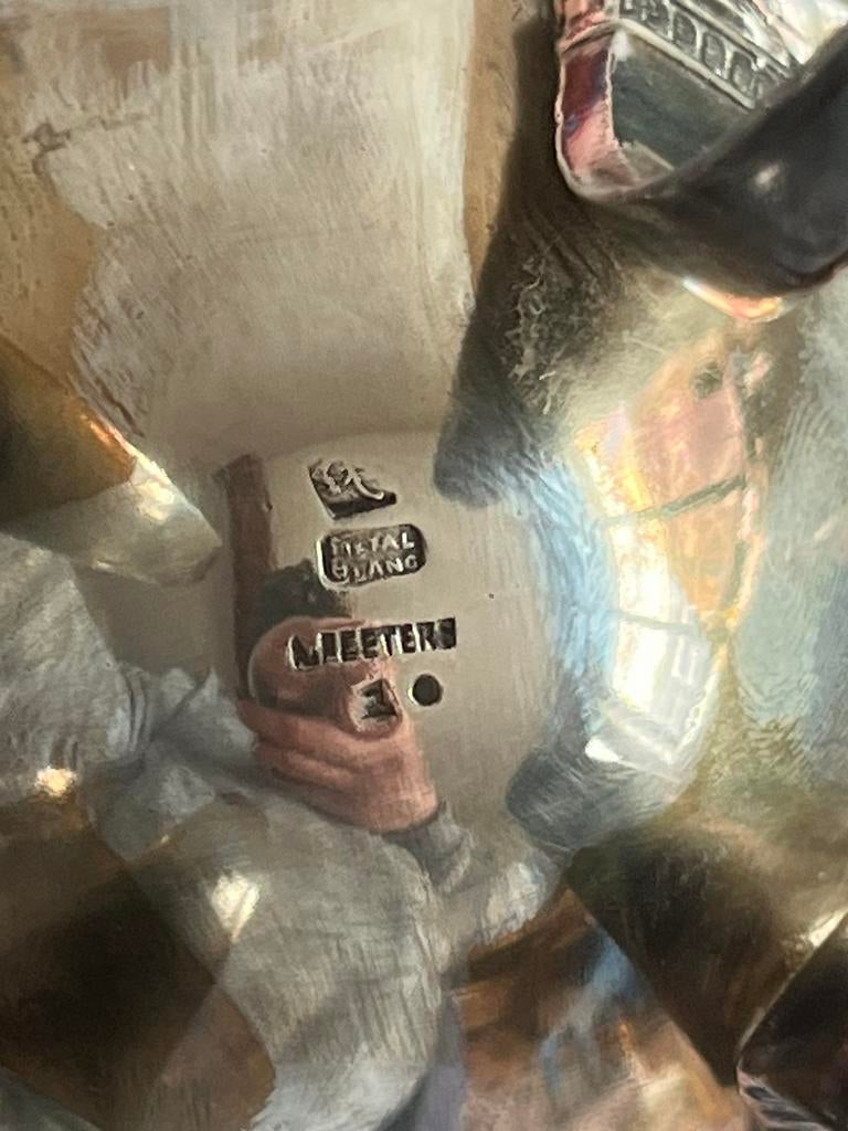 Complete koffie/theeset, in verzilverd metaal, 5 stuks., Antiek en Kunst, Ophalen