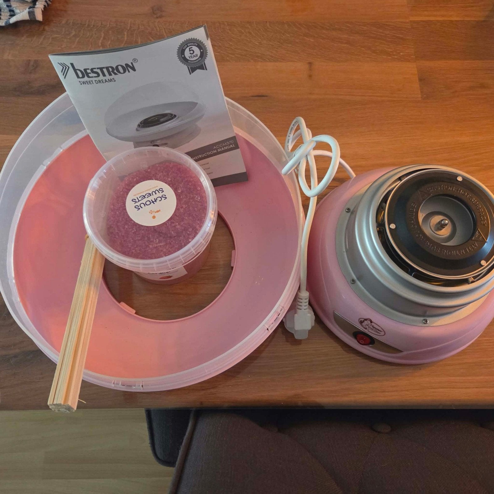 suikerspinmachine met suiker, Ophalen, Zo goed als nieuw
