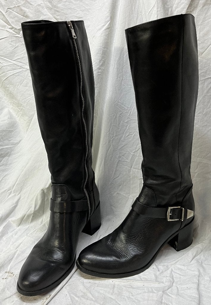 Bottes zippées, noires, taille 39, marque Vera Gomma, Enlèvement, Porté, Bottes hautes, Noir