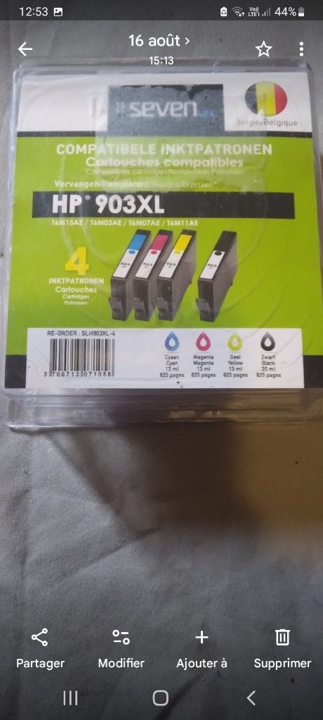 Cartouches hp 903xl nouvelles, Informatique & Logiciels, Enlèvement ou Envoi, Neuf, Hp