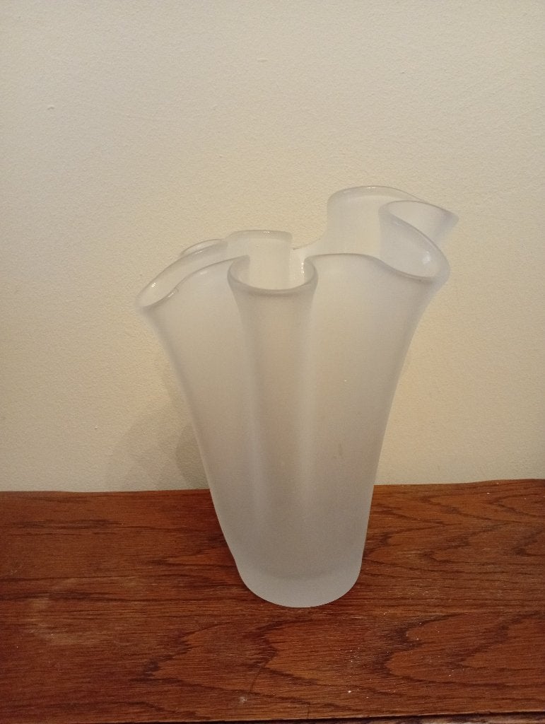Matte zakdoekvaas, Huis en Inrichting, Ophalen of Verzenden, Zo goed als nieuw, Wit, Glas