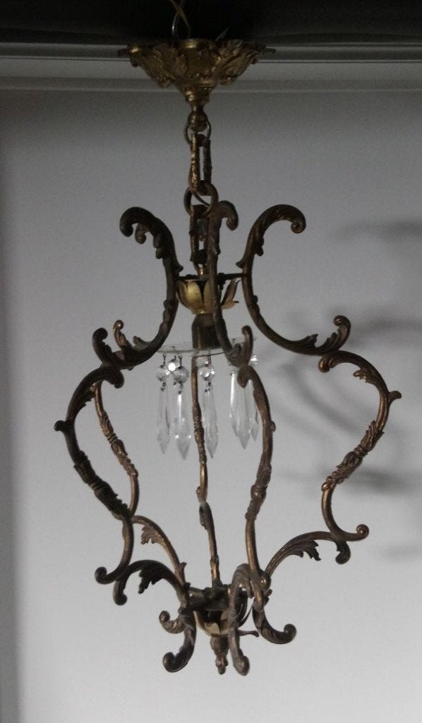 Lampadaire en laiton, Verre, Enlèvement, Utilisé, E14 (petit)