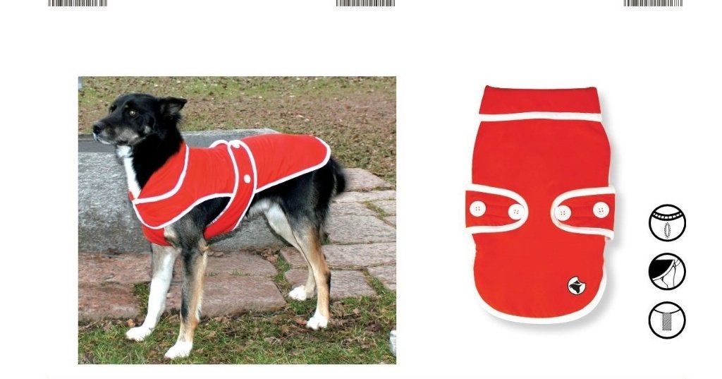 CROCI Rood / Wit Sestriere Regendicht jasje 55 cm, Dieren en Toebehoren, Hondenkleding, Croci, Nieuw, Ophalen of Verzenden, Waterdicht