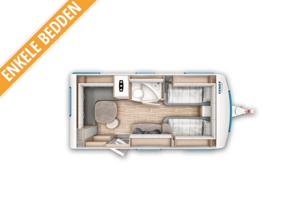 Fendt Bianco Activ 465 SGE, Caravanes & Camping, 5 à 6 mètres, 2 lits séparés, Fendt, Réchaud à gaz