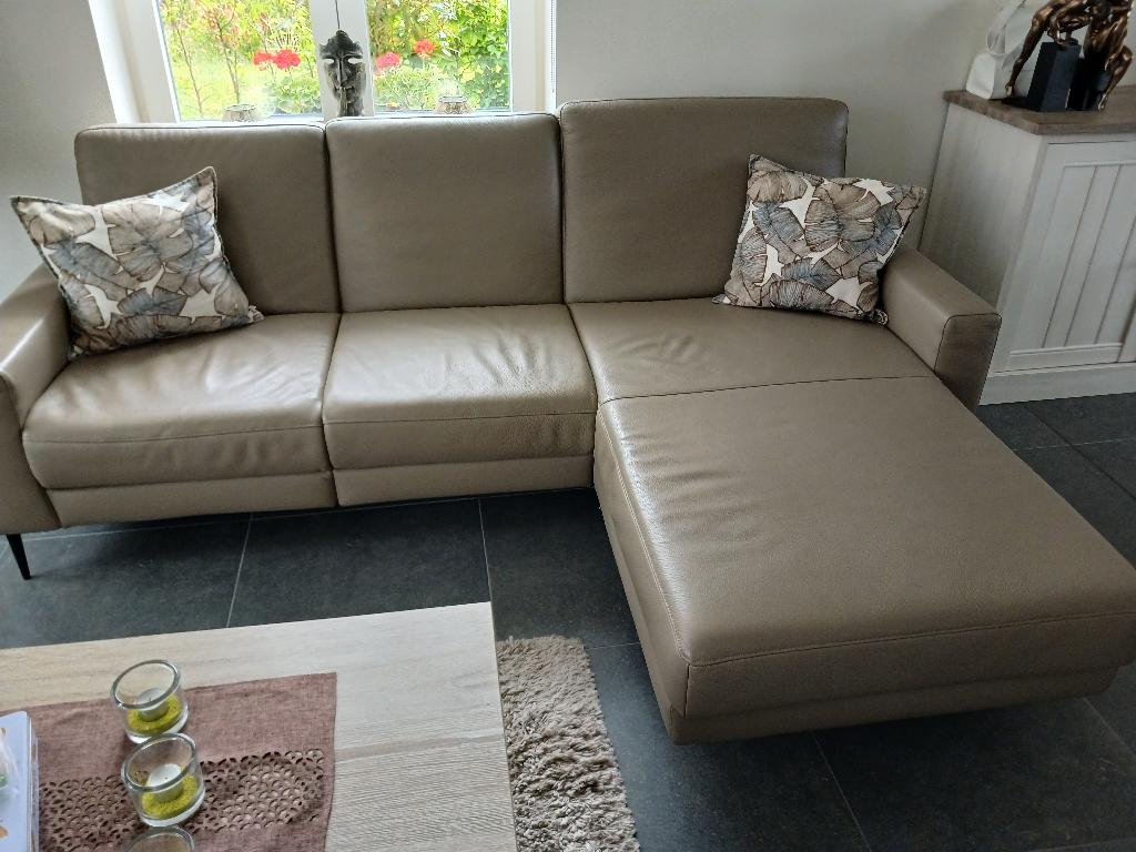 Lederen salon te koop, Ophalen, Gebruikt, Minder dan 75 cm, Leer