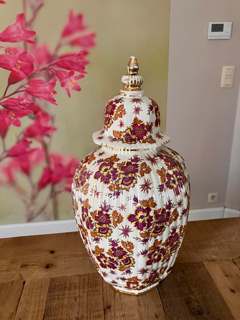 Grote Boch keralux dekselvaas (fleurs de saxe), Ophalen, Zo goed als nieuw