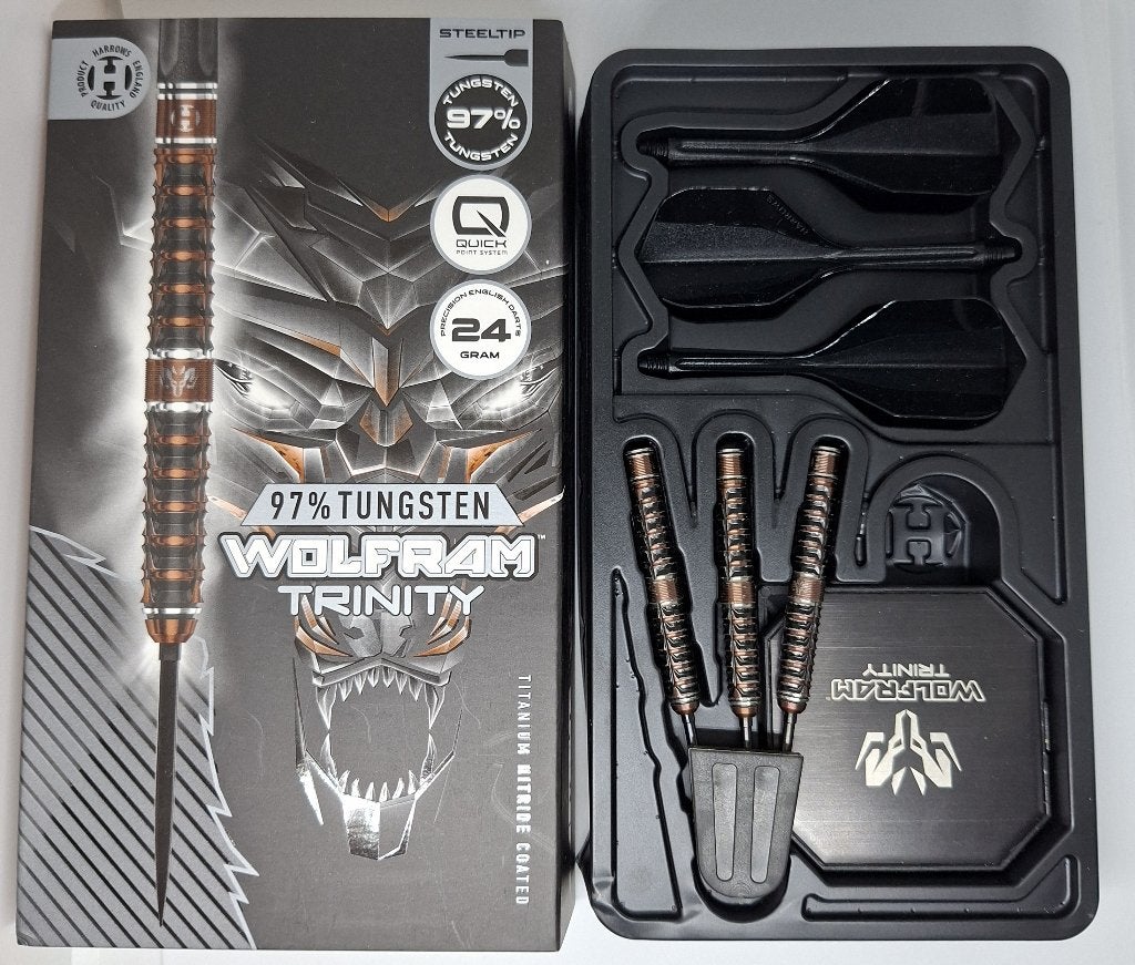 Darts pijlen Harrows Wolfram Trinity 97% QP - 24 gram, Ophalen of Verzenden, Zo goed als nieuw, Pijlen