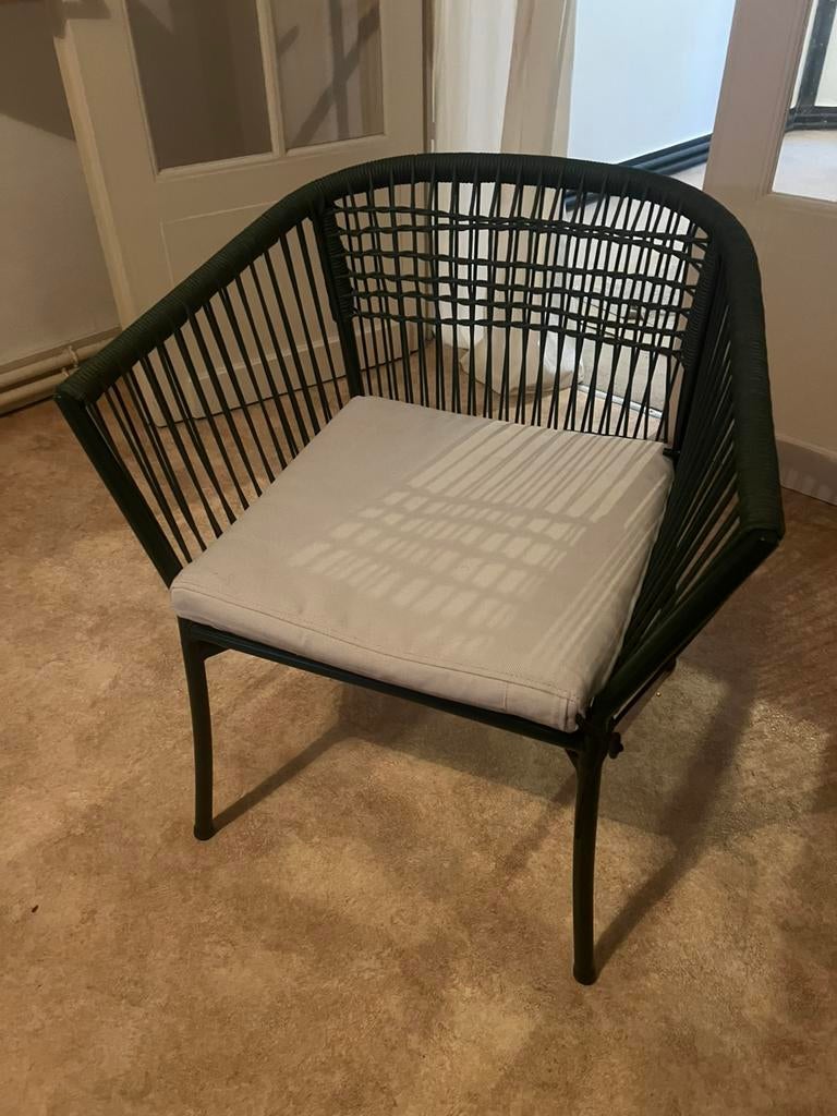 Fauteuil IKEA SEGERÖN + coussin – extérieur / intérieur, Maison & Meubles, Enlèvement, Comme neuf, Métal