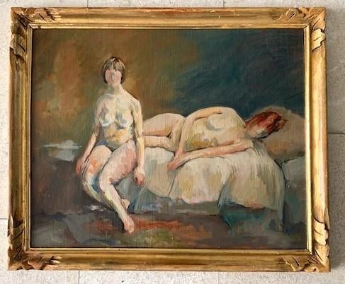 2 nus sur un canapé vers 1930 - École européenne, Enlèvement ou Envoi