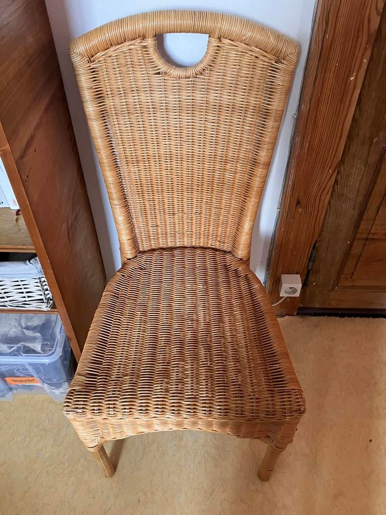 6 rotanstoelen, Ophalen, Gebruikt, Bruin, Riet of Rotan