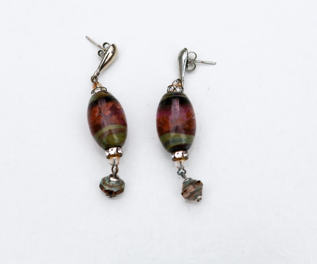 Mooi paar glazen oorbellen, Handtassen en Accessoires, Oorbellen, Ophalen of Verzenden, Nieuw, Glas, Met strass