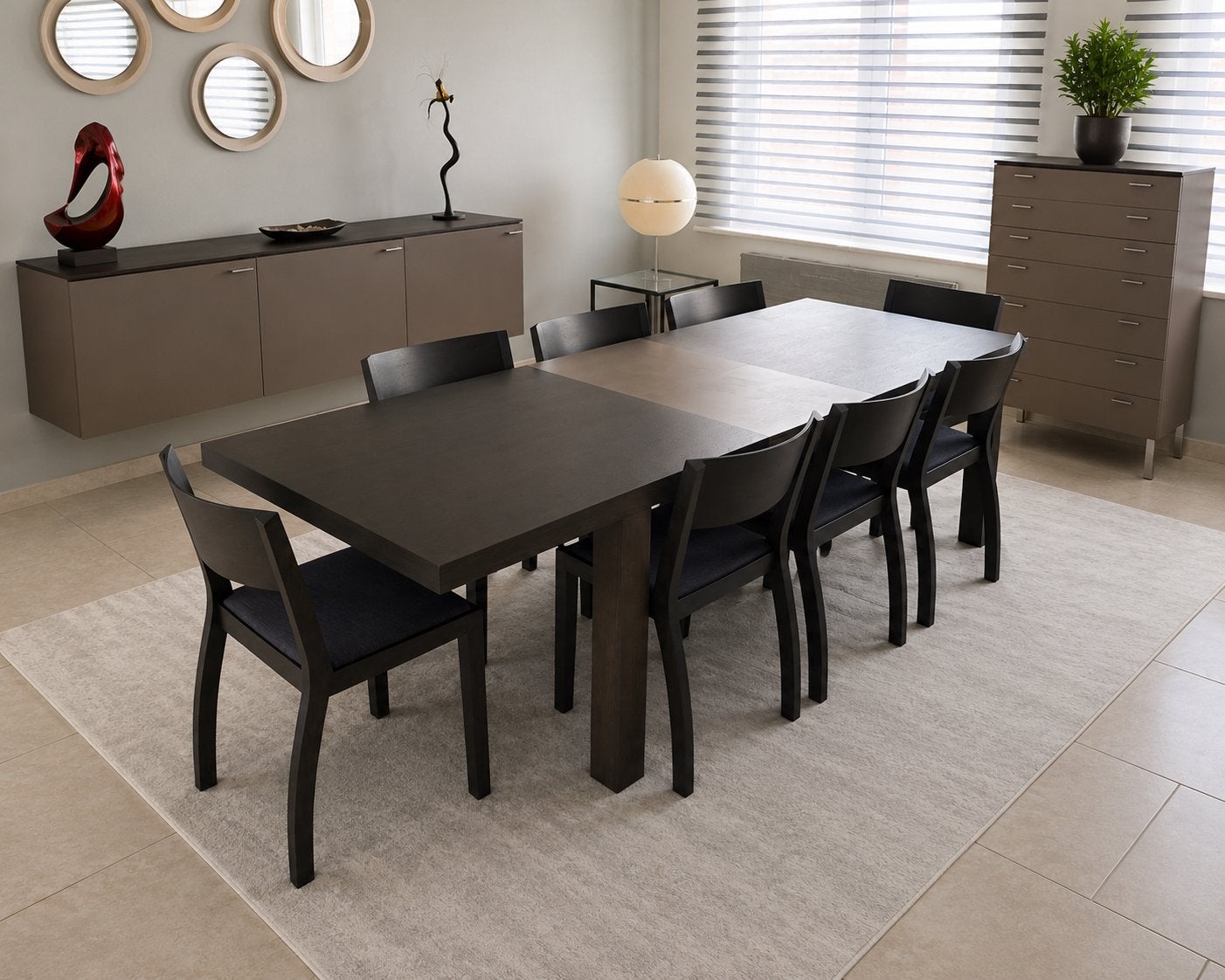 Prachtige gefineerd eiken eetkamer bruin, Huis en Inrichting, Complete eetkamers, Ophalen, Gebruikt, 6 tot 8 stoelen