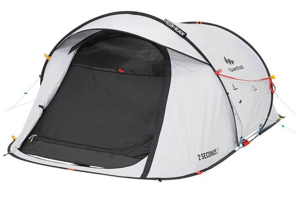 Kampeertent Quecha 2persoons, Caravans en Kamperen, Tenten, Ophalen, Zo goed als nieuw, Tot en met 2