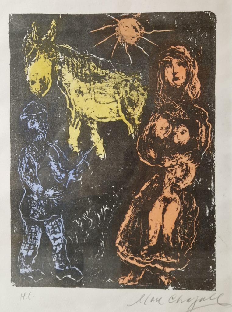 Linogravure getekend Marc Chagall, Antiek en Kunst, Ophalen
