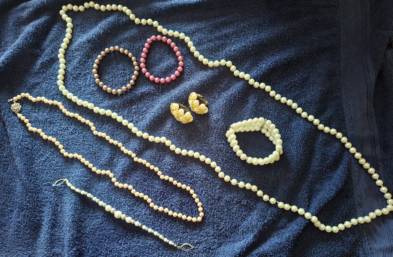Vintage nepparels juwelensetje, Handtassen en Accessoires, Overige Accessoires, Ophalen of Verzenden, Gebruikt