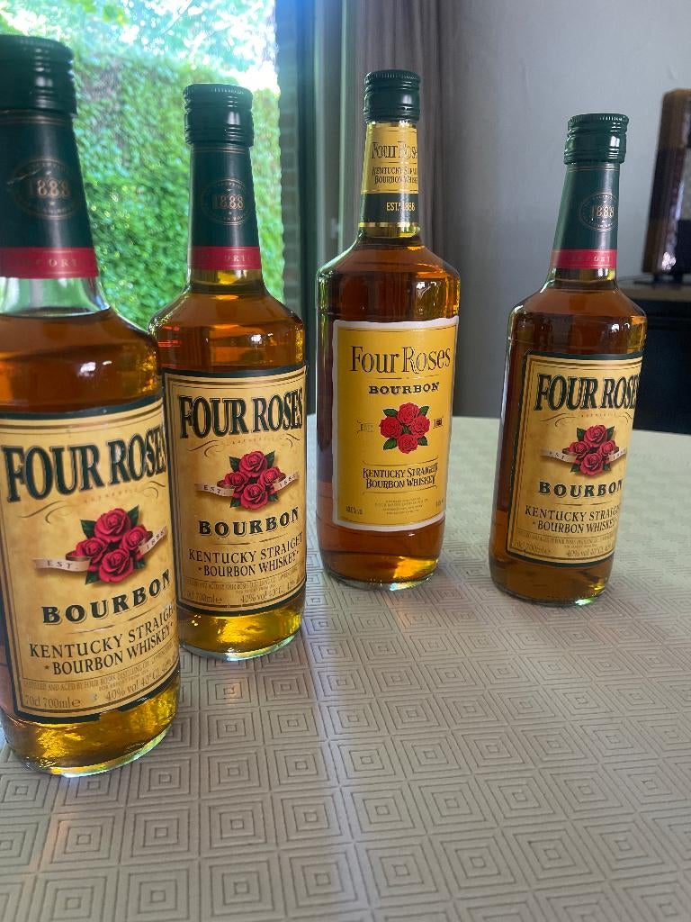 Bourbon Four Roses (3x70cl + 1x1L), Verzamelen, Wijnen, Ophalen, Zo goed als nieuw, Noord-Amerika, Overige typen