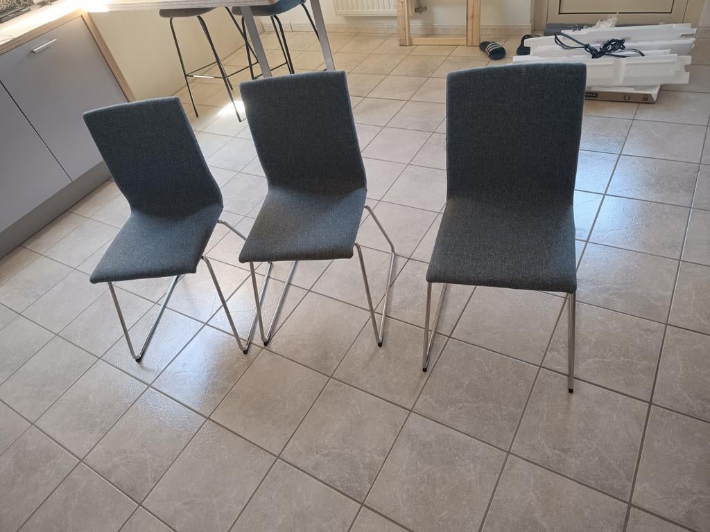 Stoelen (ikea volfgang), Huis en Inrichting, Stoelen, Ophalen, Zo goed als nieuw, Grijs, Drie