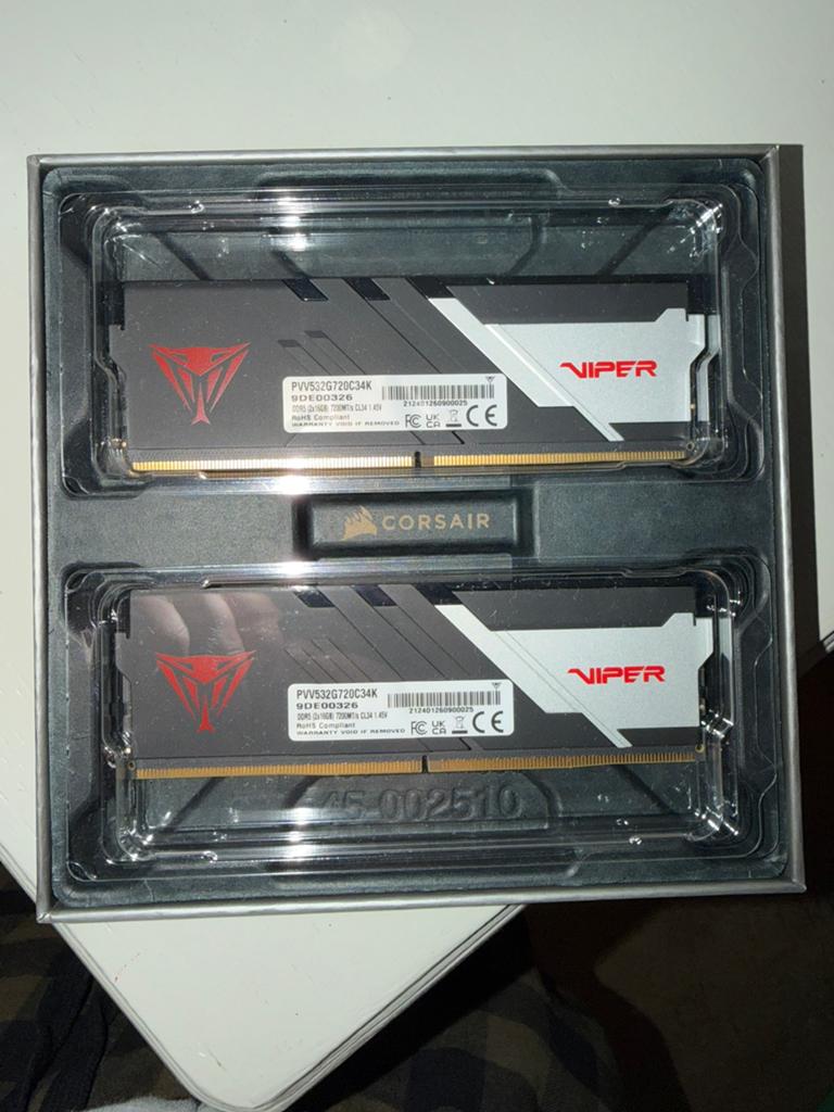 Patriot Viper DDR5 32GB (2x16GB)7200MT/s | Zeer snelle RAM🔥, Computers en Software, RAM geheugen, Ophalen, 32 GB, Zo goed als nieuw