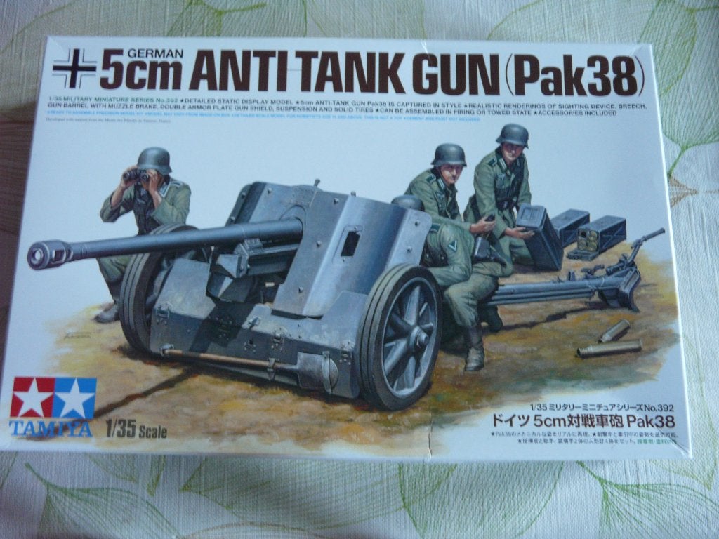 5  CM ANTI-TANK GUN PAK 38 TAMIYA 1/35 PLUS FIGURINE, Envoi, Neuf, 1:35 à 1:50, Diorama