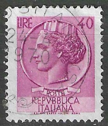 Italie 1955/1960 - Yvert 717A - Munt van Syracus - 40 l (ST), Verzenden, Gestempeld
