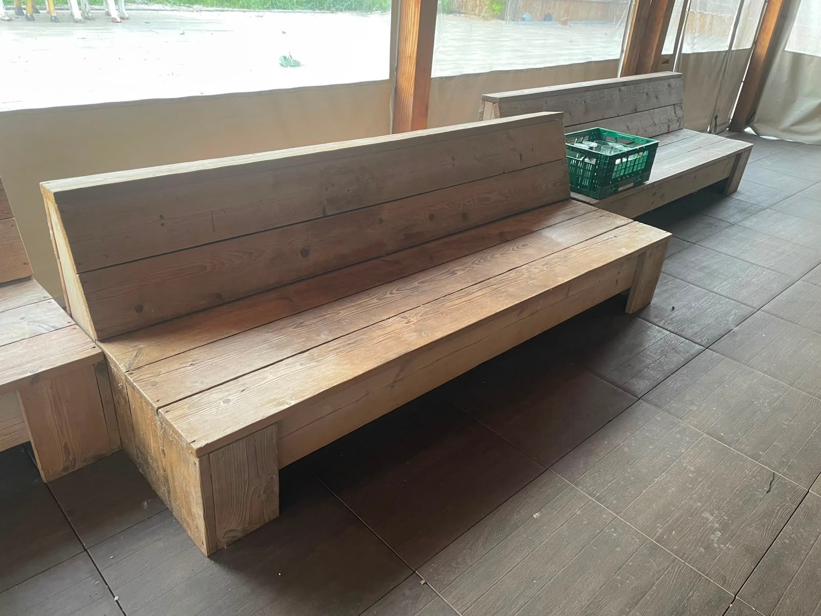 Zitbanken in Steigerhout, Tuin en Terras, Tuinbanken, Ophalen, Zo goed als nieuw