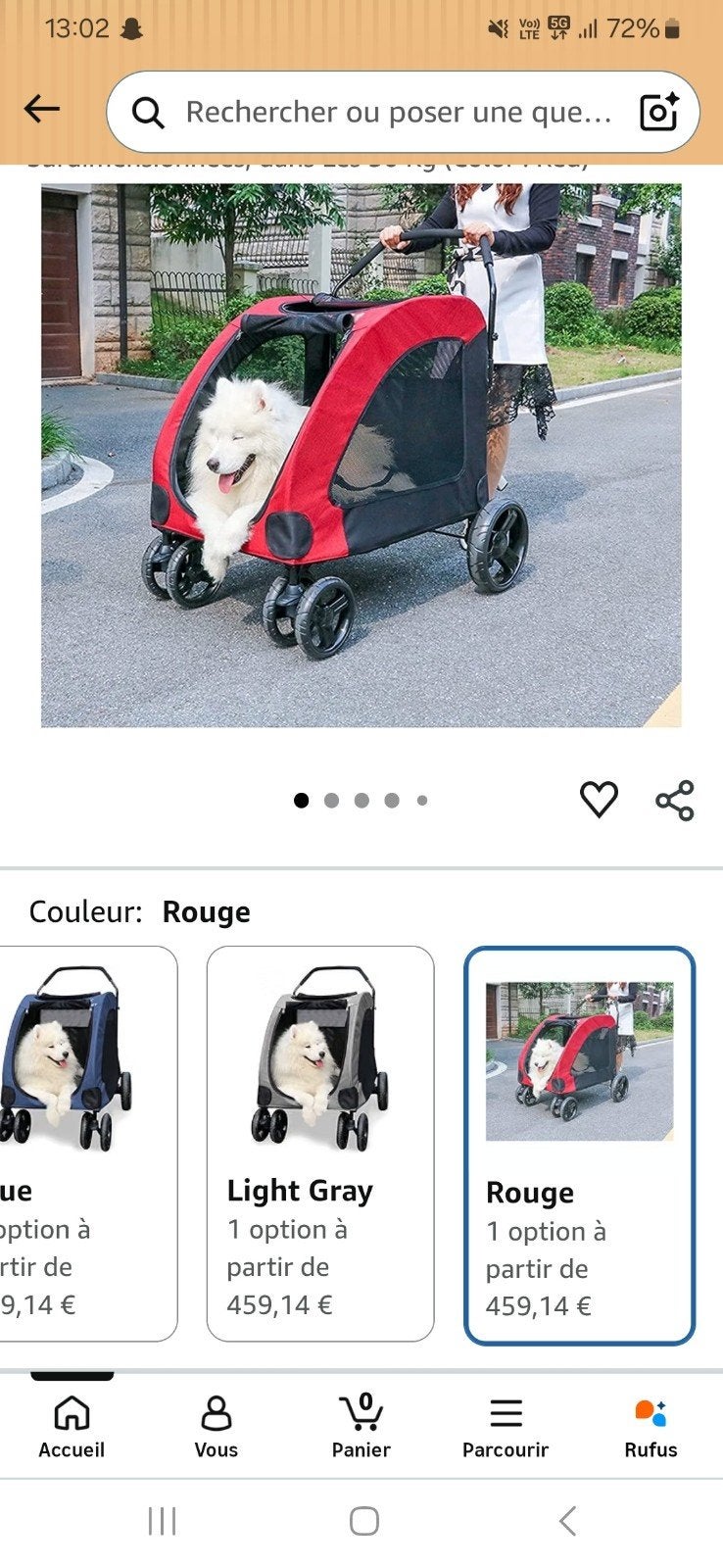 poussette pour chien prix neuf 460 euro, Animaux & Accessoires, Enlèvement, Poussette pour chien