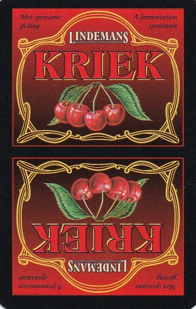 B 43 / S K LINDEMANS  KRIEK4 KERSEN, Ophalen of Verzenden, Nieuw, Speelkaart(en)