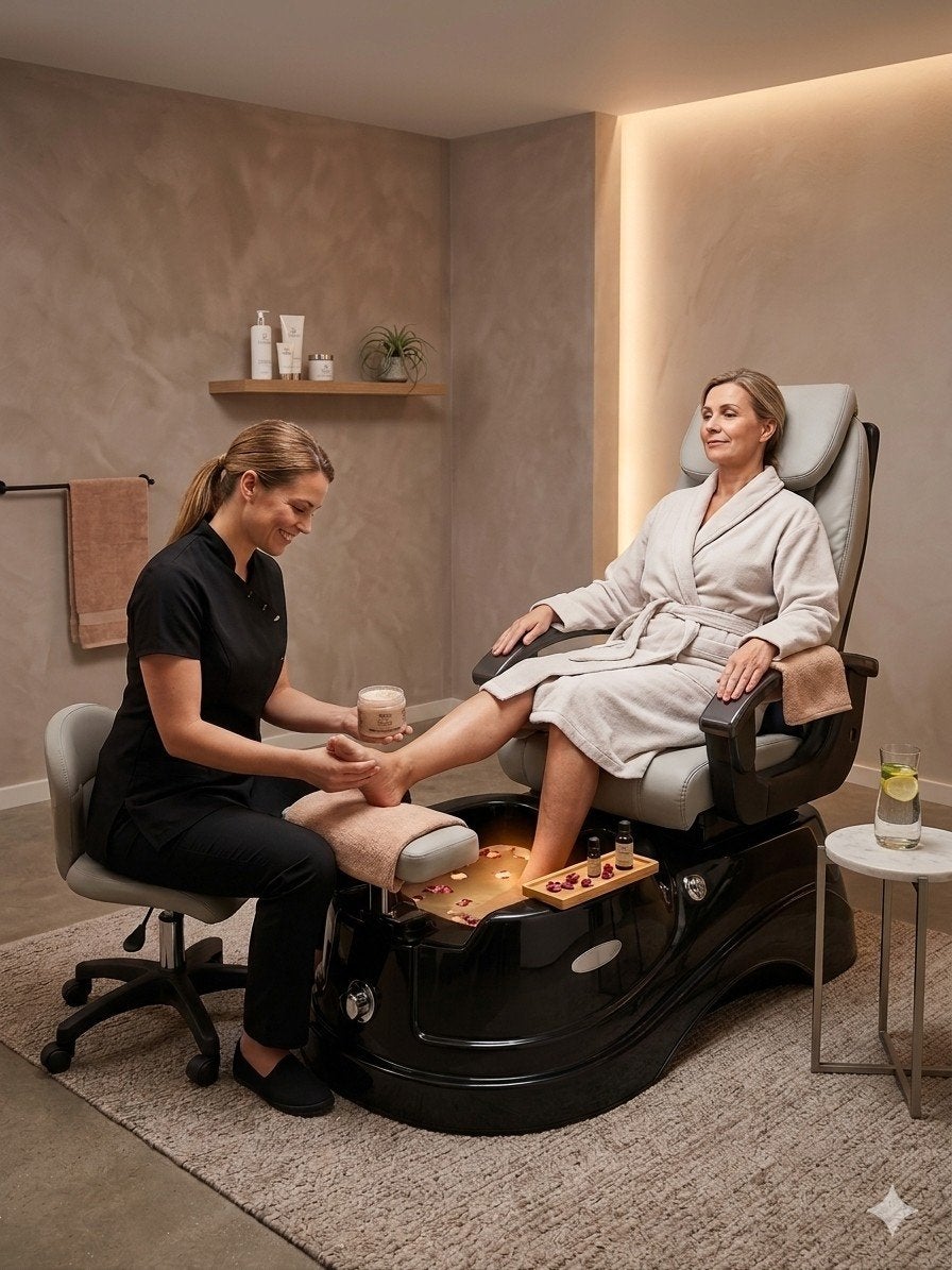 Fauteuil de Pédicure Professionnel avec Repose-pieds + Bac, Enlèvement ou Envoi