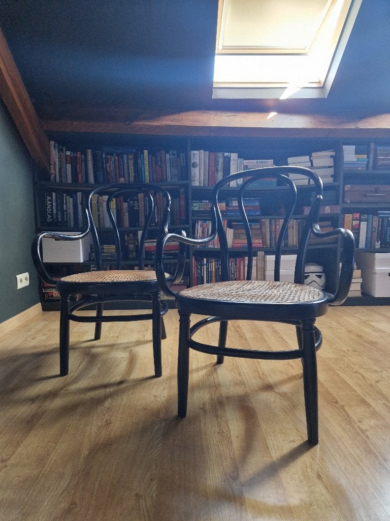 Set armstoelen Kohn No.18½, met gevlochten rieten zitting, Antiquités & Art, Enlèvement